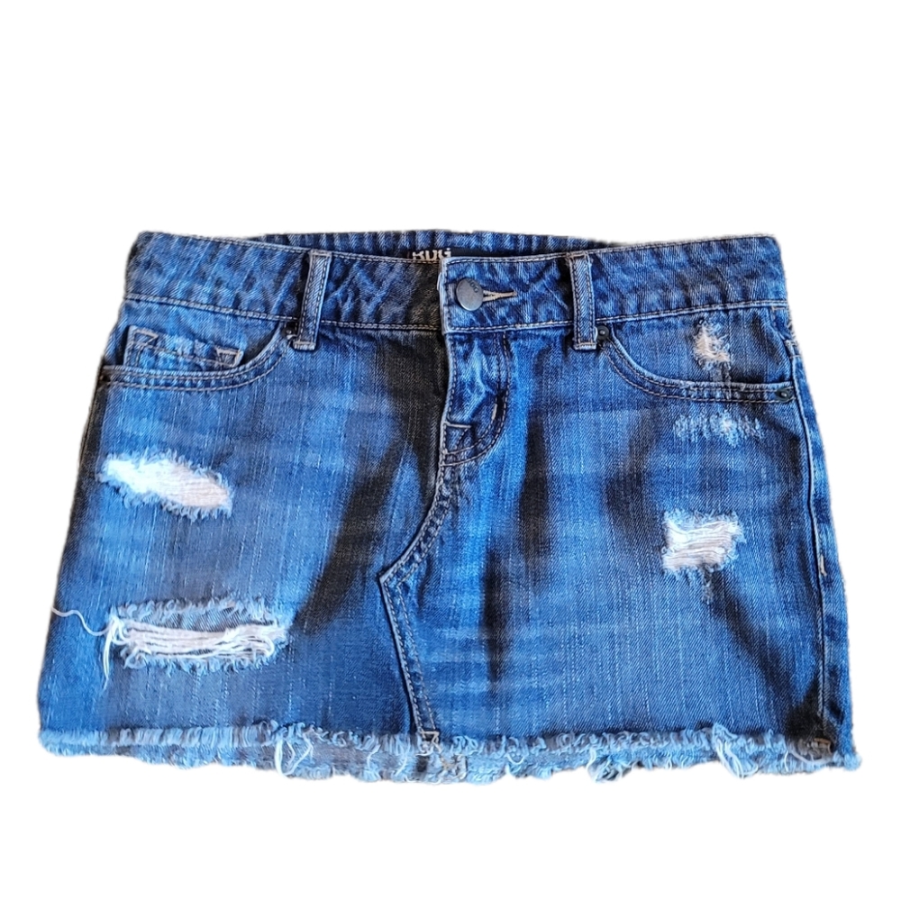 Urban Outfitters BDG Distressed Destroyed Raw Hem Mini Skirt 0